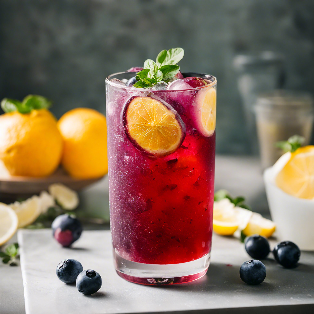 blueberry lemon tea 蓝莓柠檬茶